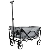Gardenio Bollerwagen faltbar mit Bremsen, Handwagen 80 kg/60l, Bollerwagen klein & leicht mit...