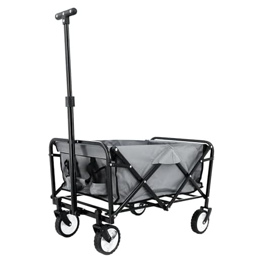 FASports Faltbarer Bollerwagen Faltwagen Outdoor Handwagen Transportwagen mit Feststellbremse, 75 x 47 x 87 cm