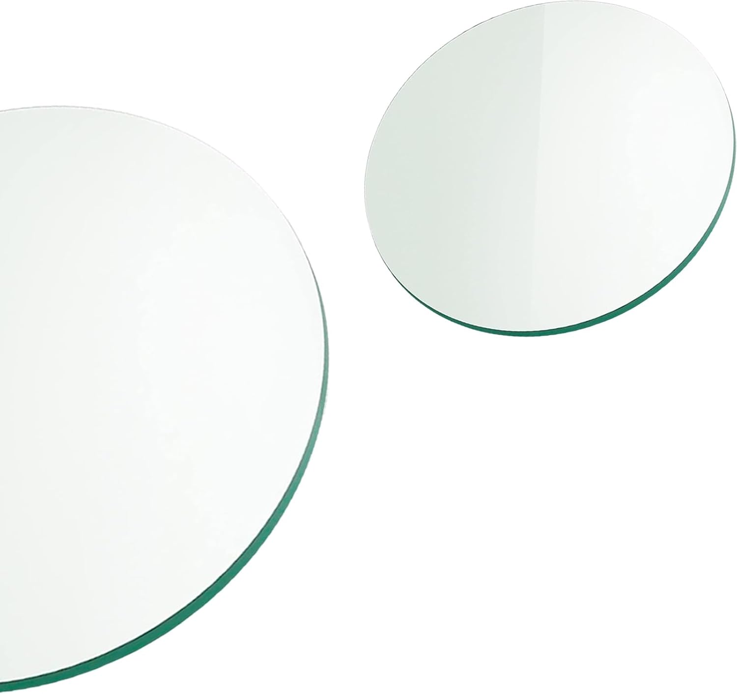 Round Clear Tempered Glass Table Top, Plate Glass, Flat Polished Edge, Bevel Premium Round Circular Plate Glass(38CM(15IN))