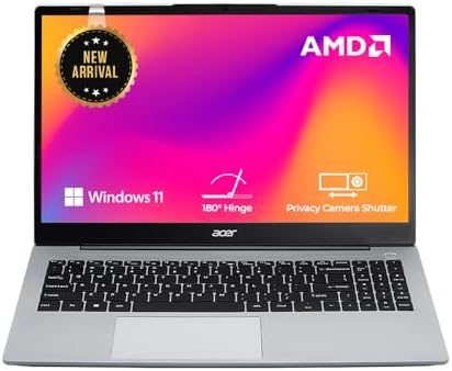 acer Aspire AMD Ryzen 5-7430U Processor Laptop with 39.62 cm (15.6″) Full HD LED IPS Display (8GB RAM/512 GB SSD/WiFi 6/AMD Graphics/Win11 Home/55Wh) AS15-42, Backlit Keyboard, Pure Silver, 1.79KG