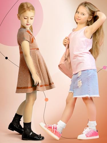 6 Pairs Big Girls Ruffle Ankle Socks Lace & Frilly Ruffle Pageant Cute Comfortable Frilly Dress Princess Ankle Socks4