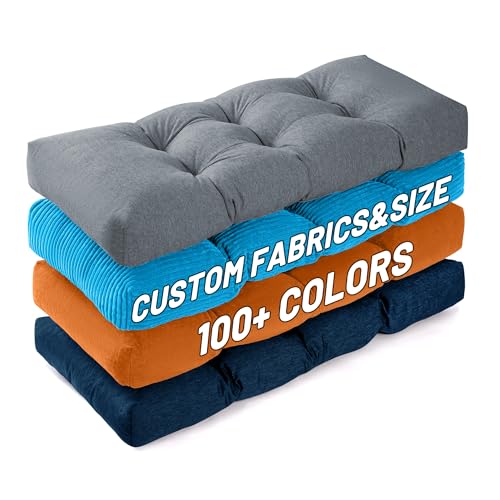 BayHomes Custom Bench Cushions for Indoorr/Outdoor Furniture,Non-Slip Tufted Soft Window Bench Seat Cushion,Thick and Durable Kitchen Dining Bench Cushion