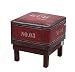 NACH FJ-14-1040 Square Faux Leather Stool/Ottoman, Red
