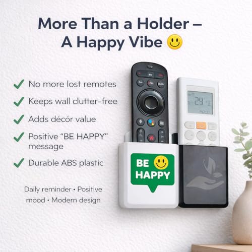 Image of Rainbow Dots Dual Color Remote Holder for Wall - | Universal AC, TV, DTH,Fire TV Stick Remote Organizer | No Drill 3M Mount | ABS Plastic | Made in India (Be Happy)