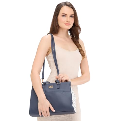 Image of Caprese Shane Satchel Bag, Large | Sleek Solid Designed Shoulder Bag for Women with Adjustable Sling Strap | Easy Back Access Pocket & Spacious | Perfect for College & Office Use