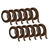 PATIKIL Cinta floral de 30 yardas, 12 rollos de cinta para floristería, papel crepé, cintas impermeables para envolver ramos de ramos, café (27 metros)