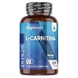 WeightWorld L-Carnitina Integratore, Prodotto in UE, 120 Capsule Vegane di L Carnitina Polvere, Pre Workout, Privo di Magnesio Stearato, Senza Glutine, Additivi né OGM, L Carnitine per Uomo e Donna
