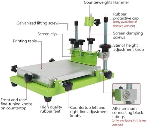High Precision Manual Silk Screen Printing Machine, Benchtop Solder Paste Printer Kit with Removable Pallet for T-Shirt, DIY Crafts, Textile & Advertising Printing 240x300mm