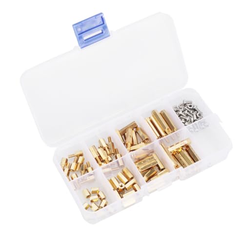 TOPPERFUN 120Piezas Kit Separadores de Latón con Caja de Almacenamiento Electrónica y Proyectos de Pcb Instalación y Material Duradero