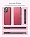 FUNMIKO for iPhone 14 Pro Max Detachable Wallet Case with 3 Card Holder + 1 Cash Clip, PU Leather Flip Folio Kickstand, RFID-Blocking, Wireless Charging & UV-Printed Artwork - Hot Pink