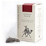 Silk Road Teas Yunnan Organic Fair Trade Black Tea | Single Origin | Enjoy Hot or Iced | English Breakfast Tea | Malty & Sweet | 15 Non-GMO Biodegradable Corn Silk Sachets |