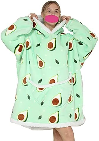 Pterygoid Oversized Blanket Hoodie,Wearable Blanket Sweatshirt Hoodie for Women and Men,Soft Sherpa FLeece Giant Hooded Oversized Double Plush Hooded Top with Warm Front Pocket