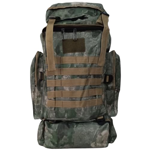 Mochila Grande Impermeável 80 litros Camping Trilha Camuflada Tática Militar Cargueira Aventura Pesc