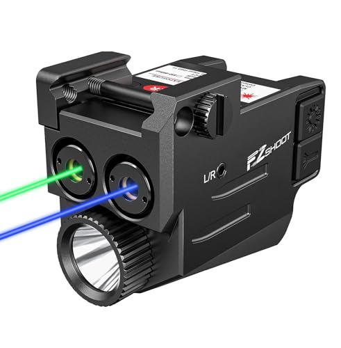 EZshoot Dual Laser Beam for Gun, 700 Lumens Pistols Light Compatible with Glock Beam for Gun, Rechargeable Compact Blue Green Tactical Laser Light Combo - EZshoot