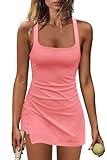 Nirovien Golf Dress for Womens Golf Outfits for Women Athletic Dress with Built in Shorts Workout Clothes(Neon Orange,S)