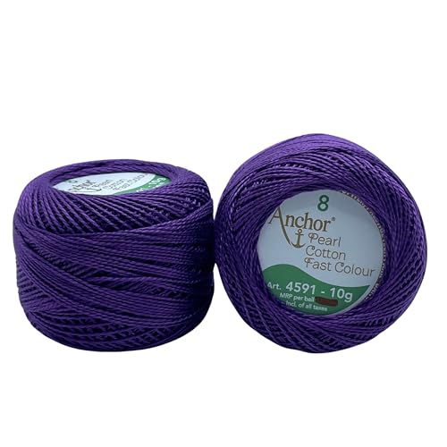 Image of Anchor Knitting Pearl Cotton Fast Colour Thread Yarn - Mercer Pearl Cotton 10gm Yarn (Thickness 1 mm) (Pack of 1 (0101)