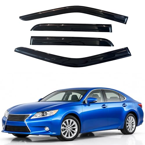 Image of IG Window Visors Fit for 2013-2018 Lexus ES300h ES350, Out-Channel Rain Guards Vent Wind Deflectors 4PC, Car Accessories for 2013-2018 Lexus ES Series