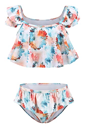Image of Girls Two Piece Swimsuits Bikini Bathing Suit for Kids Hawaiian Swimwear Set 3-16 Years