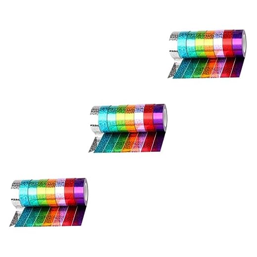 SEWACC 24 Rollos De Cinta Azul Cinta Adhesiva Verde Decoración Azul Álbum De Recortes Presente Diseño Verde Púrpura Azul Mezclas Cinta Artesanal De Tela De Color Cinta De Regalo Cinta