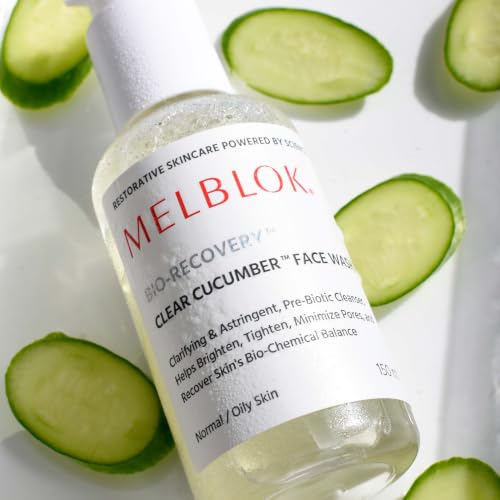Image of Melblok Bio-Recovery Clear Cucumber Face Wash 150ml | For Oily & Combination Skin| Oil Control, Pore Cleansing & Non-Drying Prebiotic Face Cleanser with Niacinamide