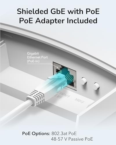 Image of Cudy Outdoor AX3000 HighPowerWiFi6 Access Point,IP65 Weather Proof,External High Power FEMs,Gigabit RJ45Ports,Support 802.3at or 48~57V Passive PoE,Lightning Protection,MU-MIMO (Renewed)