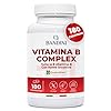 Bandini® Vitamina B Complex Alto Dosaggio - 180 Compresse vegane (6 Mesi) - Con forma bioattiva Quatrefolic® - Vitamine B-Complex con Acido Folico, Biotina, B1, B2, B3, B5, B6, B12 | Senza OGM