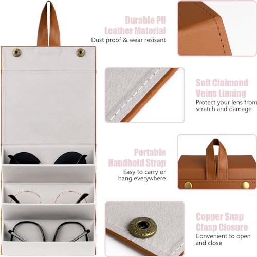Image of Sunglasses Travel Case,Foldable Eyeglasses Case, Portable Multiple Glasses Case for Women Men Girls