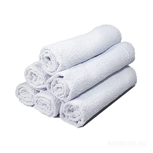 Kit 10 Toalhas de Rosto para Salão Simples – 65x40cm (Branco)