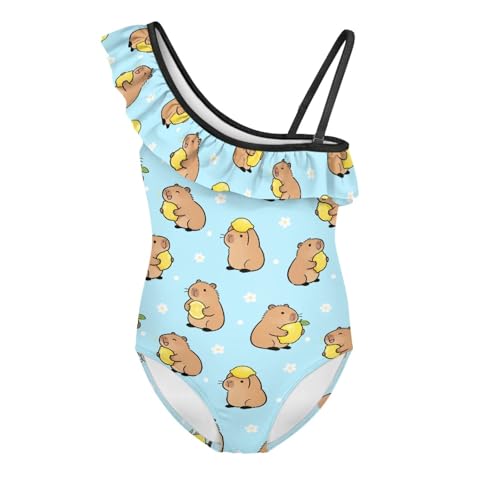 Image of Girls Swimsuit One Piece Ruffle Swimsuit Non-Slip Straps UPF 50+ for Girls Size 3-14 Years