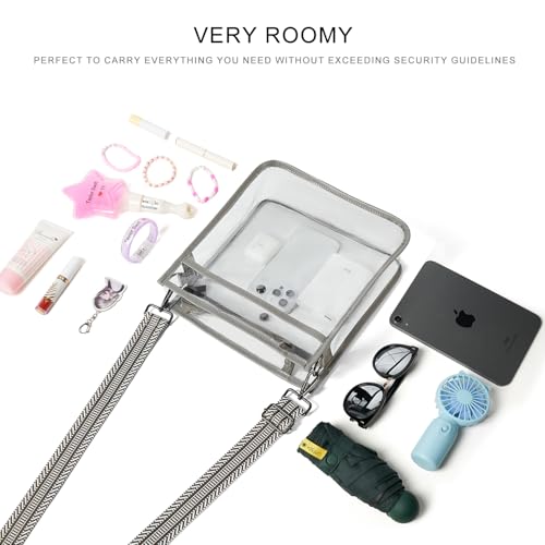 Image of Bluome Clear Bag for Stadium Events 12x12x6, Clear Purses Stadium Bag Crossbody Purses for Concerts Football Games Travel