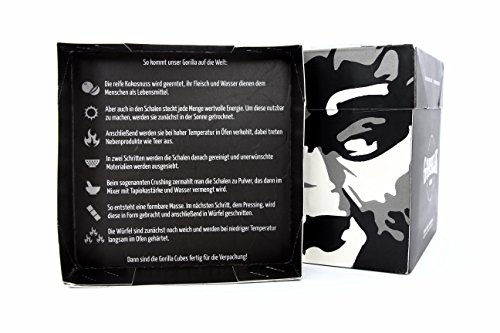 Gorilla Cube Shisha Kohle 1kg Box - 26mm Cubes – Bild 4