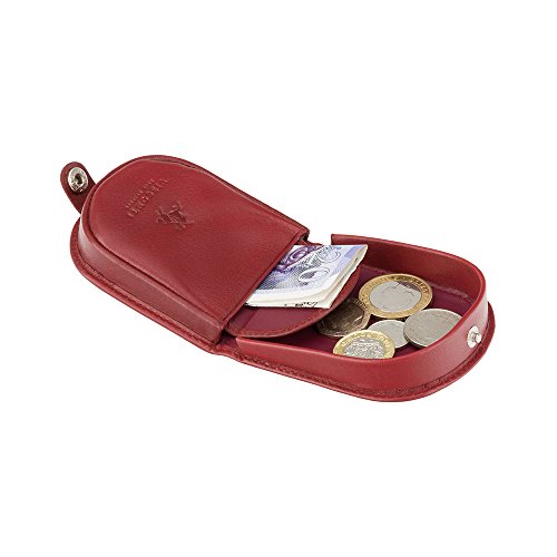 Visconti Polo T-5 Brown Soft Leather Coin Purse Pouch Tray/Change Holder (Red)4