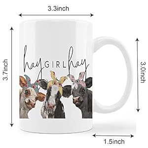 kunlisa Hay Girl Hay Rustic Cows with Bandanas Ceramic Mug-11oz Coffee Milk Tea Mug Cup, Farmhouse Dairy Cow Mug Cup,Cow Lovers Gifts, Farm Girls Gifts kunlisa Hay Girl Hay Rustic Cows with Bandanas Ceramic Mug 11oz Coffee Milk Tea Mug Cup Farmhouse Dairy Cow Mug CupCow Lovers Gifts Farm Girls Gifts