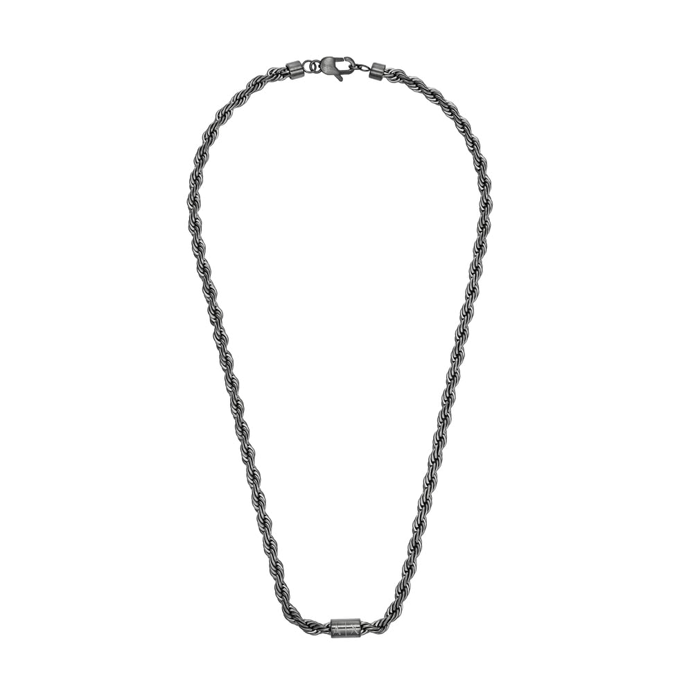 Armani Exchange Multicolored Gunmetal Stainless Steel Chain Necklace