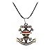 Genérico One Piece – Collar con colgante de metal – Monkey D Luffy – ancla de barco