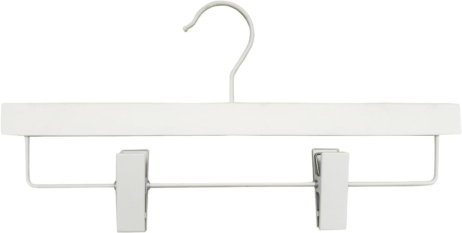 NAHANCO Wooden Pant/Skirt Hanger, 14" - Grey Rubberized, Pack of 100