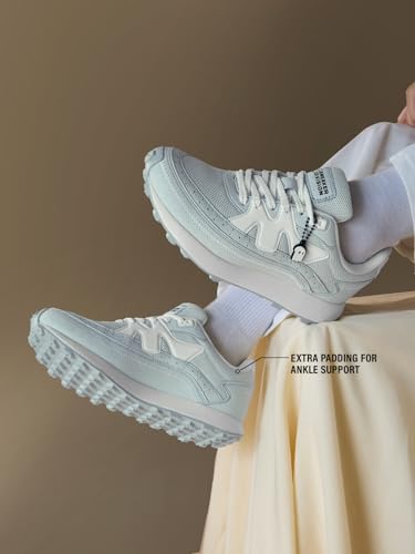 Image of The Souled Store Milano: Women and Girls Low Top Sneakers Retro Trainer Microfiber Suede and Engineered Mesh Cushioned Insole Retro Sole Lace Up Lightweight Breathable