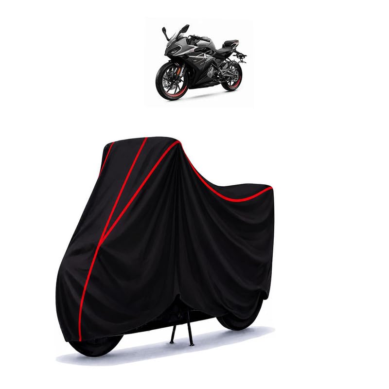 Image of CFMoto 300 SR Water Resistant Bike Cover for All Motorcycles & Rain | Heavy Duty Taffeta Fabric | UV Protection, Dustproof, Scratchproof | All Weather Two Wheeler Body Cover with Elastic Bottom