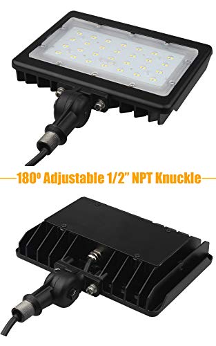 Dephen 50W Led Flood Light - 7000Lm Led Shoebox Pole Lights With Knuckle & Bracket Mount Outdoor Flood Light 5000K Ip65 Waterproof Led Flood Light Fixture For Garden Yard Ul-Listed #TOP3