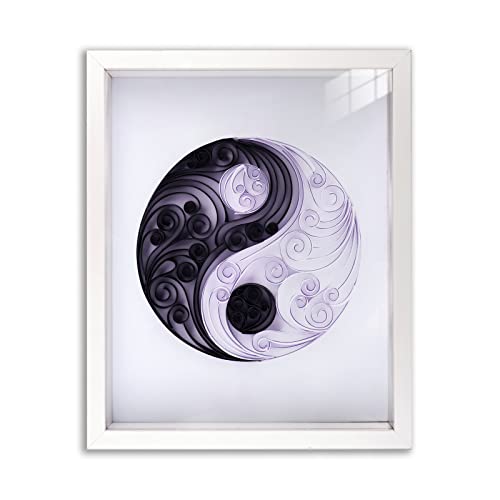 Uniquilling Quilling Kit Paper Quilling Kit For Adults Beginner, Handmade Diy Craft Quilling Paper Filigree Painting Kit Tools, Home Room Wall Art Decor Perfect Gifts , 8*10-Inch Yin Yang (Basic) #TOP4