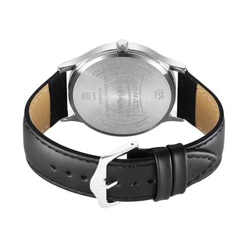 Image of Sonata Aspire Quartz Analog Silver Dial Leather Strap Watch for Men