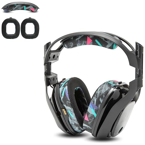 WC Mod Kit A40 Cooling Gel Earpads + Headband Replacement Compatible with Astro A40 Gen 4 & A40 TR by Wicked Cushions | Enhanced Comfort Cooling & Durability | 90s Black