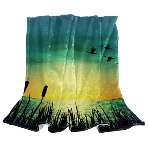Couverture oies plaid chaud polaire contre le froid du soir