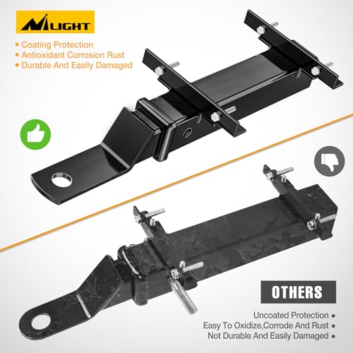 Image of Nilight Universal Golf Cart Trailer Hitch w /2 inch Receiver Rear Seat Rear Hitch Kit Compatible for Footrest Club Car EZGO Yamaha Use on Step on Back