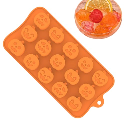 Moldes de chocolate de silicona de Halloween,Moldes de silicona para Halloween | 15 cavidades alimentos seguros para alimentos caseros moldes para jalea trata la decoración de la torta cera fusión