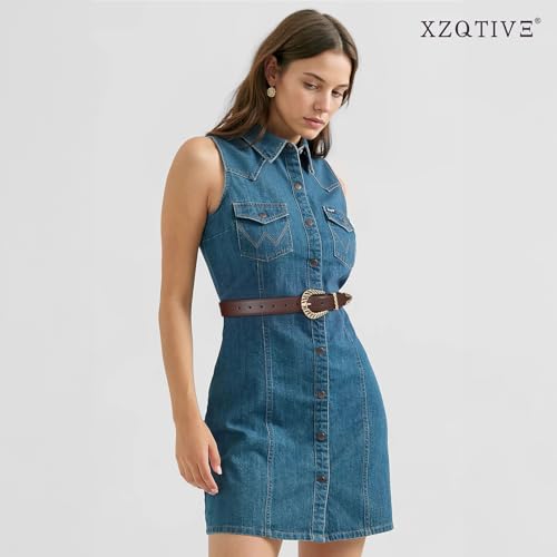 XZQTIVE Western Belt for Women, Cowgirl Country Leather Belt, Vintage Modern Rodeo Belt for Jeans Pants Dresses3