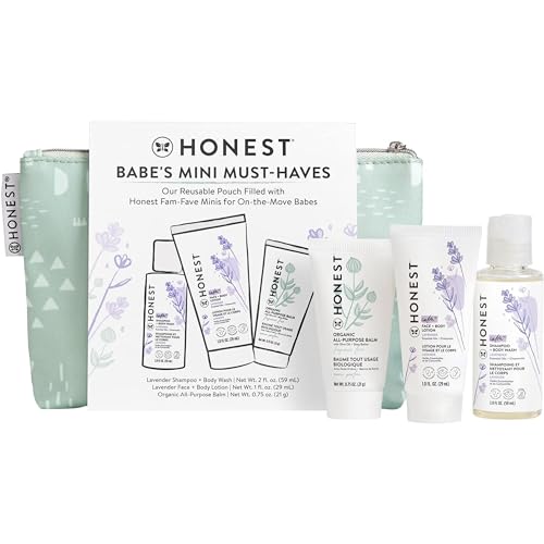 The-Honest-Company-Babes-Mini-Must-Haves-Gift-Set-Travel-Size-Lavender-Shampoo-Body-Wash-2-fl-oz-Face-Body-Lotion-1-fl-oz-Organic-All-Purpose-Balm-75-oz-Reusable-Pouch