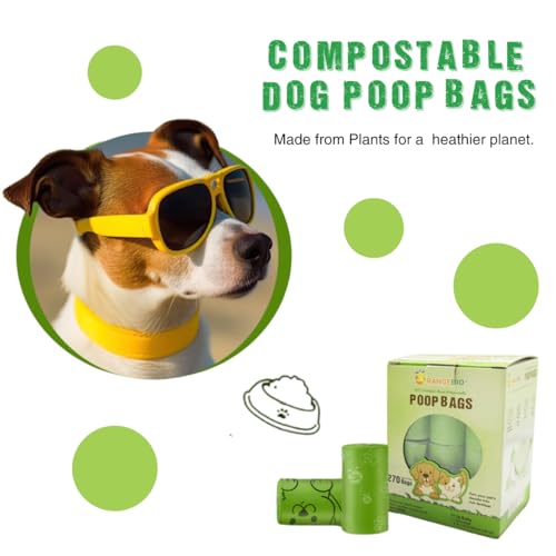 Dog Poop Bags, 100% Certified Home Compostable, 13 x 9 Inches – 270 Count (15 Bags per Roll, 18 Rolls), TUV OK Compost Home Certified Dog Poop Bags, 100% Certified Home Compostable, 13 x 9 Inches – 270 Count (15 Bags per Roll, 18 Rolls), TUV OK Compost Home Certified