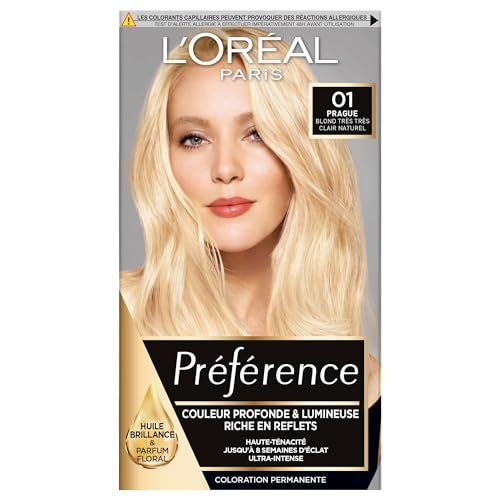 L'ORÉAL PARIS - Permanent aufhellende Haarfarbe – Vorliebe Le Blonding – Nuance: Prag (01), sehr helles natürliches Blond
