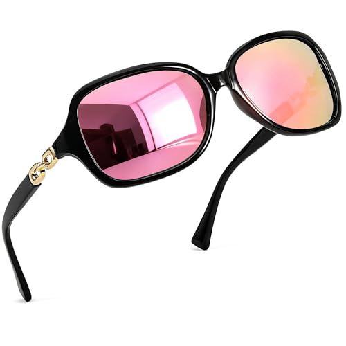 Image of SIPHEW Polarized Sunglasses for Women | Vintage Square Sunglasses w UV400 Protection | Womens Wraparound Shade